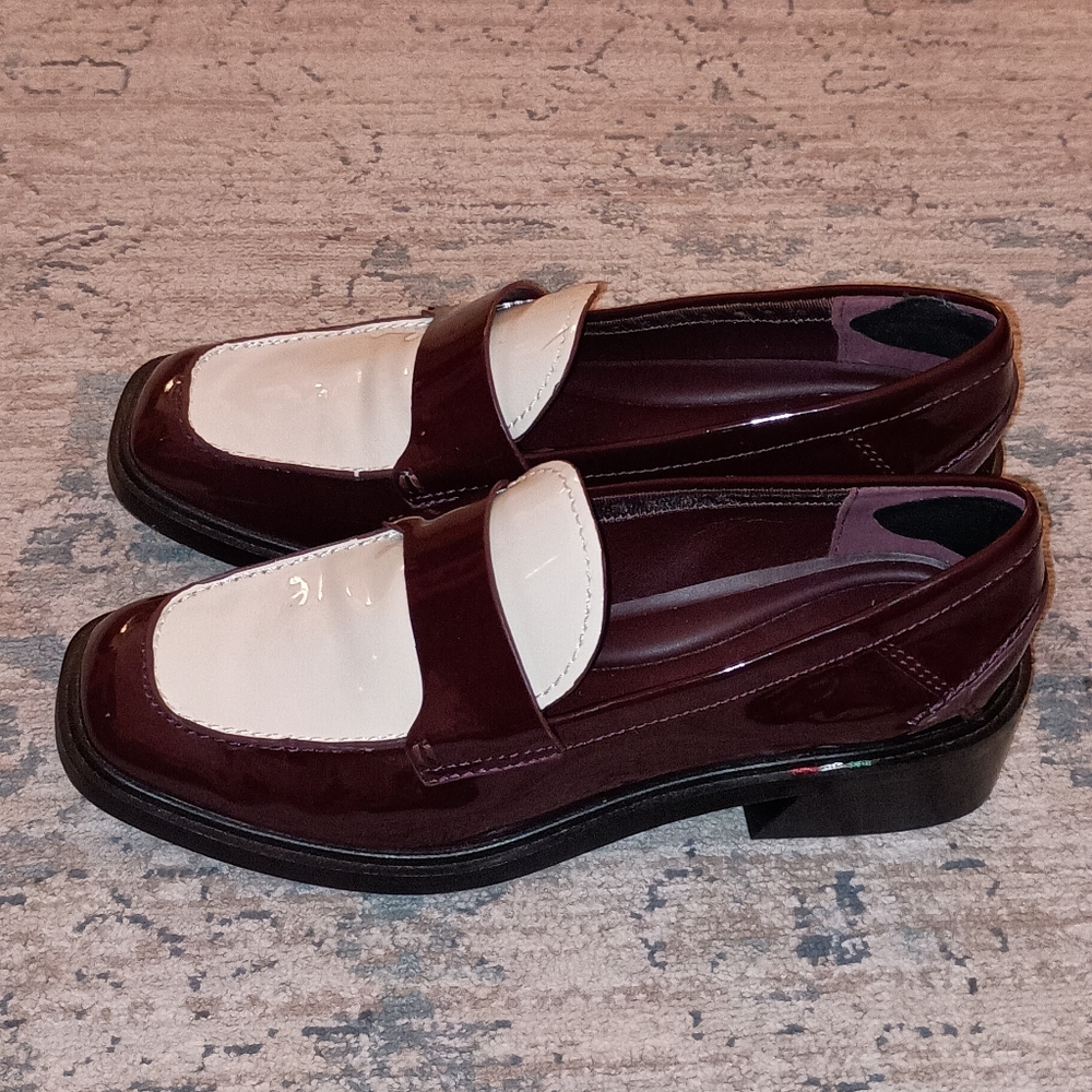 Sarto By Franco Sarto Gabriella Burgundy White Patent Oxfords 9